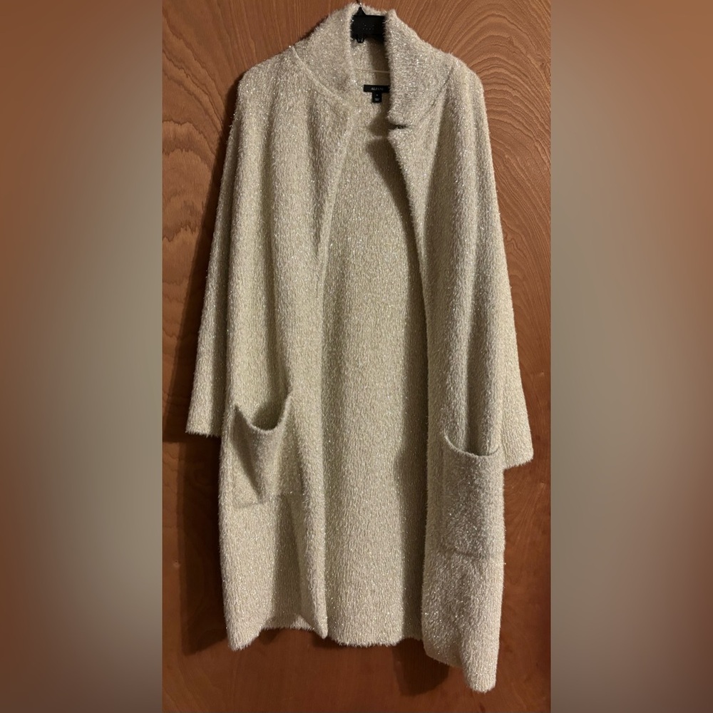 Long heavy beige sparkly jacket